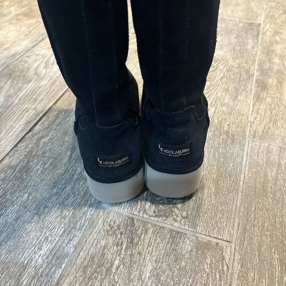 Koolaburra By Ugg Women’s Black Suede Lined Wedge Boots Size 7